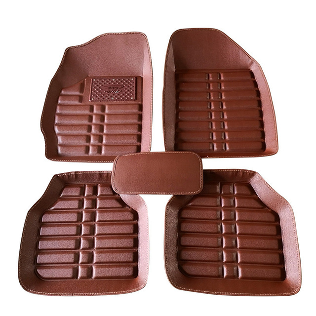 Promotional Leather Cheap Universal 5d Car Vehicle Foot Floor Mats Full Set