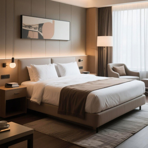 Moderne Vijf-Sterren Hotel Slaapkamer Set Meubels Massief Houten Paneel Aangepast Door Fabriek Direct Voor Woonkamer En Slaapkamer - Product Image 3