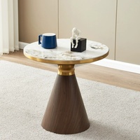 Table basse en fer moderne et minimaliste de luxe léger avec plateau en marbre ; finition épaissie aspect pierre pour salon, hôtel, maison