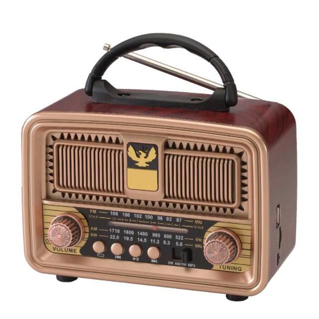 IS-R603 Wooden Style Bt 5.0 Speaker Classic Soundbox Stereo Surround Super Bass Subwoofer FM AM SW Retro Radio