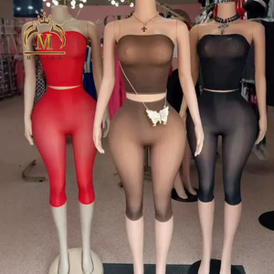 <span class=keywords><strong>Abbigliamento</strong></span> Sexy da <span class=keywords><strong>Donna</strong></span>, Top Trasparente in Rete e Leggings Abbinati, Set Due Pezzi Sexy <span class=keywords><strong>Vintage</strong></span>, <span class=keywords><strong>Abbigliamento</strong></span> Estivo Femminile - Product Image 2