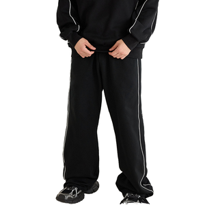 Men’s Custom Track Pants Loose Fit Casual <b>Joggers</b> with Contrast Piping Sportswear Street wear <b>Trousers</b> Wholesale Custom Logo - Product Image 6