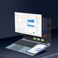 Ordinateur portable professionnel neuf avec double écran tactile 15,6'' + 7'' IPS, processeur Intel N100 N95, 16 Go de RAM, 512 Go de SSD, Windows 11