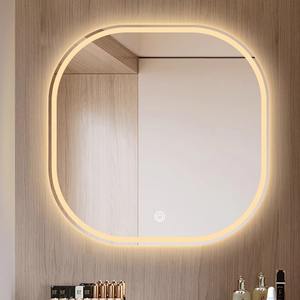 Autocollant mural auto-adhésif pour salle de bain Aucun perçage requis <span class=keywords><strong>Miroir</strong></span> mural en verre pour le lavage du visage Maquillage Toilette Salle de bain - Product Image 2