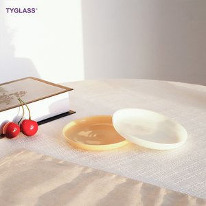 Piatto in Vetro Borosilicato Opaco Nordico Moderno Personalizzato, Ecologico, Resistente al Calore, Adatto per Microonde e Lavastoviglie, Regalo Dorato - Product Image 3