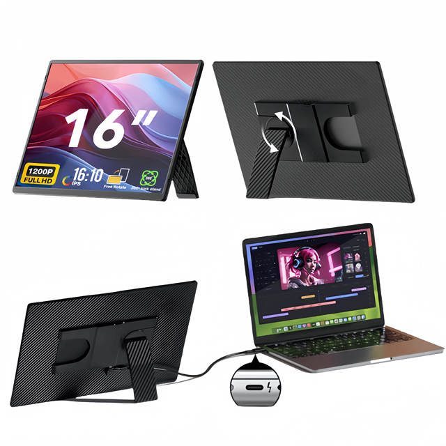 Consumer Electronics Laptop Screen Extender 16'' LCD 1200P Dual Screen Extended USB C Plug-Play Travel Business Portable Monitor