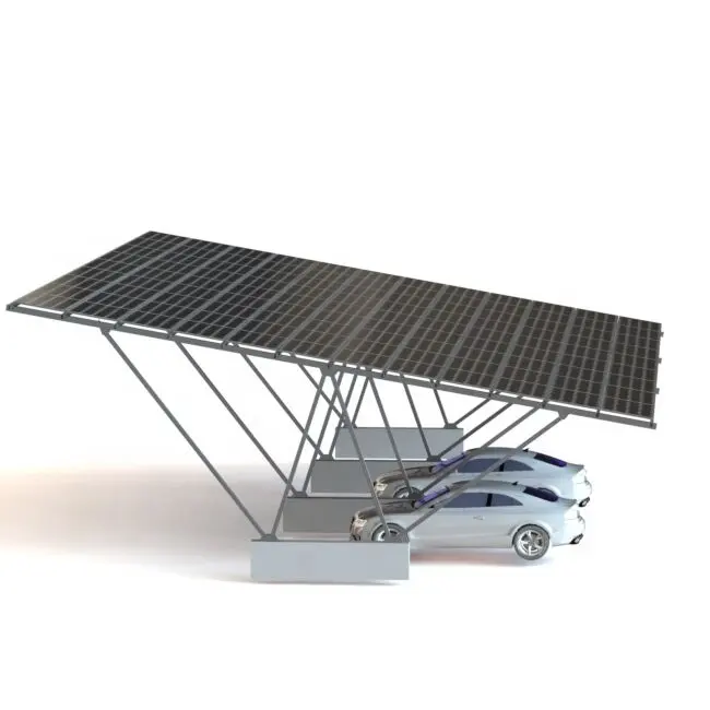 Abri de voiture solaire double face Structures de montage de panneaux Pv en aluminium Système de montage solaire pour auvent en aluminium