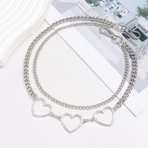 Cadena para Pantalones de Doble Capa con Forma de Corazón, Aleación de Zinc, Unisex, Uso Casual - Product Image 2