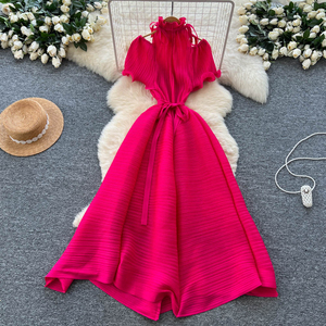 <span class=keywords><strong>Abito</strong></span> elegante da donna di lusso <span class=keywords><strong>con</strong></span> spalle corte <span class=keywords><strong>abito</strong></span> a maniche corte <span class=keywords><strong>con</strong></span> collo alto cintura <span class=keywords><strong>con</strong></span> <span class=keywords><strong>balze</strong></span> elegante <span class=keywords><strong>abito</strong></span> <span class=keywords><strong>lungo</strong></span> - Product Image 5