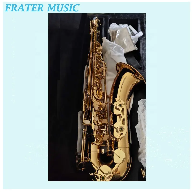 Bb tenor sax som musical em madeira, laca de ouro, latão, saxofone, bb, tom tenor, saxofone (JTS-400L)