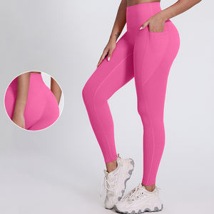 Pantalones de Yoga de secado rápido Entrenamiento Hip Lift Bras Shark Fitness Set Pantalones de yoga Color sólido Halterneck Bra <span class=keywords><strong>Pilates</strong></span> Mujeres Pantalones de yoga - Product Image 1