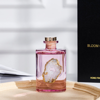 Agate de cristal de luxe personnalisée pour coffret cadeau, diffuseur d'arômes à étiquette privée avec bouteille en verre