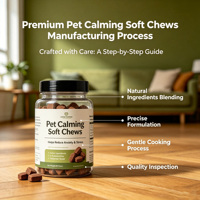 Friandises calmantes pour chiens sous marque privée : Comprimés infusés au chanvre et à la camomille favorisant la relaxation et l'aide au sommeil, formulés par des vétérinaires avec de la mélatonine
