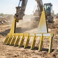 Wheel Loader Super Heavy Duty dengan Rake Stick Lebar yang Dapat Disesuaikan, Rake Bulldozer 3-30 Ton Universal Fit, Garansi 1 Tahun