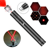 Lampe torche tactique rechargeable par USB haute puissance, mise au point réglable, pointeur laser vert LED, lampe de poche longue portée pour la conduite, 701