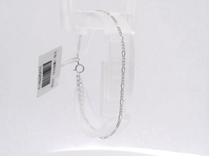Layered Dual Strand White Pt950 Custom <b>Wristlet</b> Offset Flat Links Unisex Casual Layering Platinum Wrist Accessory Gift - Product Image 5