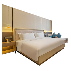ชุดห้องนอนโรงแรมแบบกำหนดเองได้ทันสมัยกรอบเตียงไม้ราคาถูกเตียงขนาดคิงควีนไซส์หุ้มหัวเตียงข้างเตียงอพาร์ทเมนต์ - Product Image 2