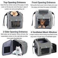 Sac à Dos Extensible et Pliable à 4 Portes Ouvertes avec Fenêtres en Maille pour Vélo, Panier de Voyage pour Chat et Chien