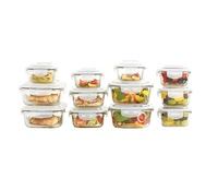 Ensemble de boîte à lunch Bento en verre à haute teneur en borosilicate ensembles de conteneurs de repas en verre de préparation de repas de 12 pièces pour la vente en gros