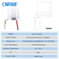 CNRIYA AS15-2316GL Interrupteur photocellule électronique non intelligent pour contrôle du crépuscule et de l'aube, capteur de lumière AC120-277V 26A IP44/IP54 LED