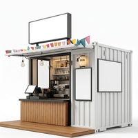Kiosque Conteneur Préfabriqué Personnalisable, Boutique Modulaire pour Café, Lait, Fleuriste, Stand, Appartement, Usage Domestique