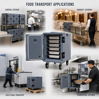 Conteneur alimentaire isotherme en LLDPE de qualité alimentaire, bac GN avec roues et joint d'étanchéité pour le transport en cuisine centralisée