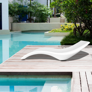 Chaise longue de piscine imperméable blanche pour bord de piscine, <span class=keywords><strong>transat</strong></span> de plage, chaise longue de jour - Product Image 5