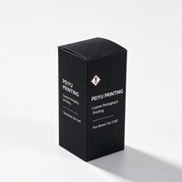 Boîtes d'emballage en papier noir, carton pliable haut avec fond auto-scellant, impression blanche pour emballage de parfums, option de forme personnalisée