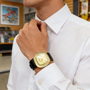 Reloj de Lujo con Logotipo Personalizado HANNAH MARTIN para Hombre, Esfera Cuadrada, Correa de Cuero, Reloj de Pulsera de Cuarzo Resistente al Agua, Relojes Casuales de Moda para Hombre - Product Image 2