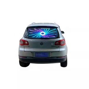 Affichage publicitaire LED transparent 1080P couleur personnalisable avec WiFi 4G et GPS, alimentation USB, défilement flexible pour vitre arrière de taxi - Product Image 1