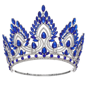 Lussuosa Tiara <span class=keywords><strong>da</strong></span> Sposa con Design Incrostato di Strass e Diamanti, Elegante Corona Barocca <span class=keywords><strong>da</strong></span> <span class=keywords><strong>Regina</strong></span> per Cerimonie Nuziali e Feste - Product Image 6