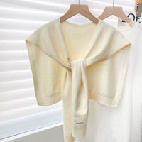 Châle court en laine tricotée style coréen pour l'hiver, respirant, avec bretelles, faux col pour la protection du cou des femmes, multi-usages