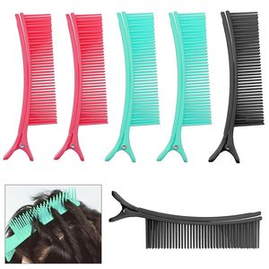 <span class=keywords><strong>Pince</strong></span> à <span class=keywords><strong>cheveux</strong></span> personnalisée pour salon de coiffure, <span class=keywords><strong>pince</strong></span> à teinture colorée et tendance avec peigne à dents, outil de soin capillaire pour barbier - Product Image 1