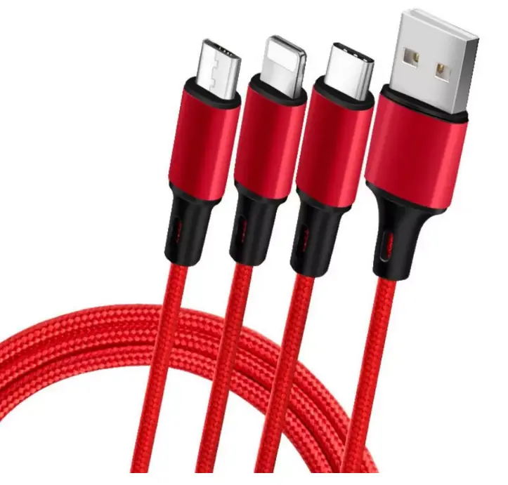 New 3 in 1 data charge cable type C micro usb cable for iPhone multi charging for android mobile phone cable charger