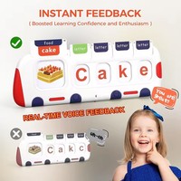 Machine de lecture électronique Montessori pour l'apprentissage précoce, alimentée par batterie au lithium, jouet interactif avec cartes flash pour l'apprentissage de l'alphabet et des mots fréquents