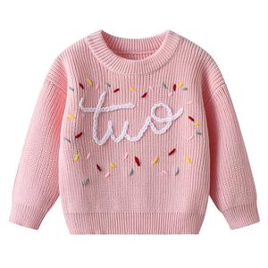 <span class=keywords><strong>Pull</strong></span> brodé pour bébé unisexe au design personnalisé <span class=keywords><strong>Pull</strong></span> en tricot à manches longues Vêtements de fête d'anniversaire <span class=keywords><strong>Pull</strong></span> pour enfants <span class=keywords><strong>Pull</strong></span> - Product Image 5