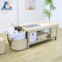 Tempat tidur sampo terapi kecantikan uap, terapi desain Modern meja pijat pedikur untuk keringat uap Moxibustion tempat tidur Spa kepala
