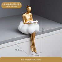 Statues et sculptures dorées, statuettes et figurines pour la décoration intérieure, décoration de chambre Kawaii, accessoires de bureau, décoration de mariage