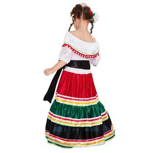 Ecowalson - Disfraz de Bailarina Folclórica Mexicana Tradicional de Jalisco para Niñas, Vestido Mexicano de Encaje para Niñas - Product Image 3