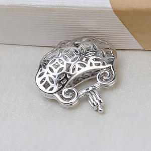 Accesorios de Plata S925 para DIY, Estilo Europeo Americano, Colgante con Cierre de Seguridad, Jaula para Perlas de 6-7.5mm sin Orificio, Soporte Vacío para Perlas, Cuentas de Moda de 3mm - Product Image 2