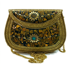 Handmade Mosaic Beaded Metal Purse Chain Strap Clutch <b>Bag</b> for Women Party Wear <b>Valentine</b> <b>Gift</b> Handmade Customised Size & Shape - Product Image 1