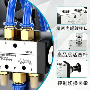 วาล์วควบคุมลมแบบก้านโยกสองตำแหน่งห้าทาง XingLai รุ่น 4R210-08 ขนาด 1/4 นิ้ว - Product Image 2