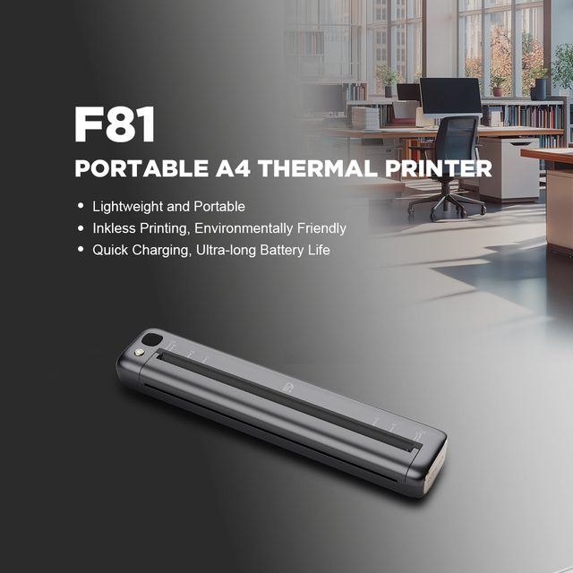 Rongta F81 Portable A4 Inkless Thermal Printer WIFI USB Bluetooth  for Travel Mobile Office Work with Paper
