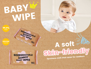 Nouvelle arrivée de lingettes pour bébé à l'eau pure Lingettes humides en fibre de bambou biologique pour le nettoyage de bébé - Product Image 3