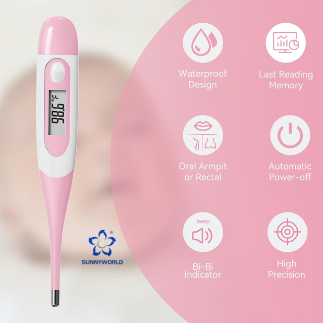 Soft Head Medical Wireless Digital Temperature Thermometer LCD Display Celsius Plastic Electronic Thermometer for Household Use