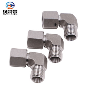 Thép không gỉ 90 nam khuỷu tay thiết bị nén phụ kiện <span class=keywords><strong>1</strong></span>/8 "<span class=keywords><strong>1</strong></span>/<span class=keywords><strong>4</strong></span>" Ống <span class=keywords><strong>NPT</strong></span> ferrule nén Ống - Product Image 2