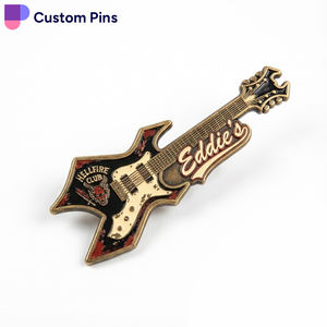 Insignias de <span class=keywords><strong>Guitarra</strong></span> <span class=keywords><strong>Eddie</strong></span> Personalizadas al por Mayor con Diseño Personalizado y Logotipo Propio, Insignias de Esmalte Metálico con Logotipo Personalizado - Product Image 1