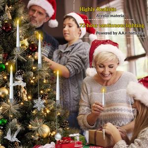 شموع عمودية بدون لهب OTHC XY-001 بلون العاج، مع وميض، تعمل بالريموت والبطارية، إضاءة <span class=keywords><strong>LED</strong></span> قابلة للتعتيم، 2700 كلفن أبيض دافئ، ضوء ثلاثي الأبعاد - Product Image 3