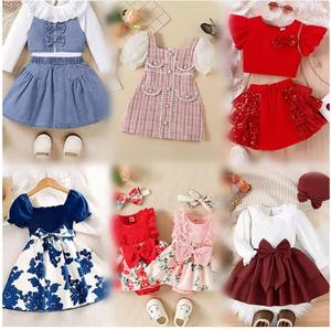 Venta al por Mayor de Fábrica, Vestidos Infantiles de Lujo, <span class=keywords><strong>Ropa</strong></span> de Bebé en Stock, Entrega Aleatoria de Vestidos para Niñas - Product Image 1