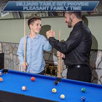 Table de billard pliable portable en PVC avec pieds réglables et verrouillables, incluant balles, triangle, craie et brosse, pour enfants et adultes